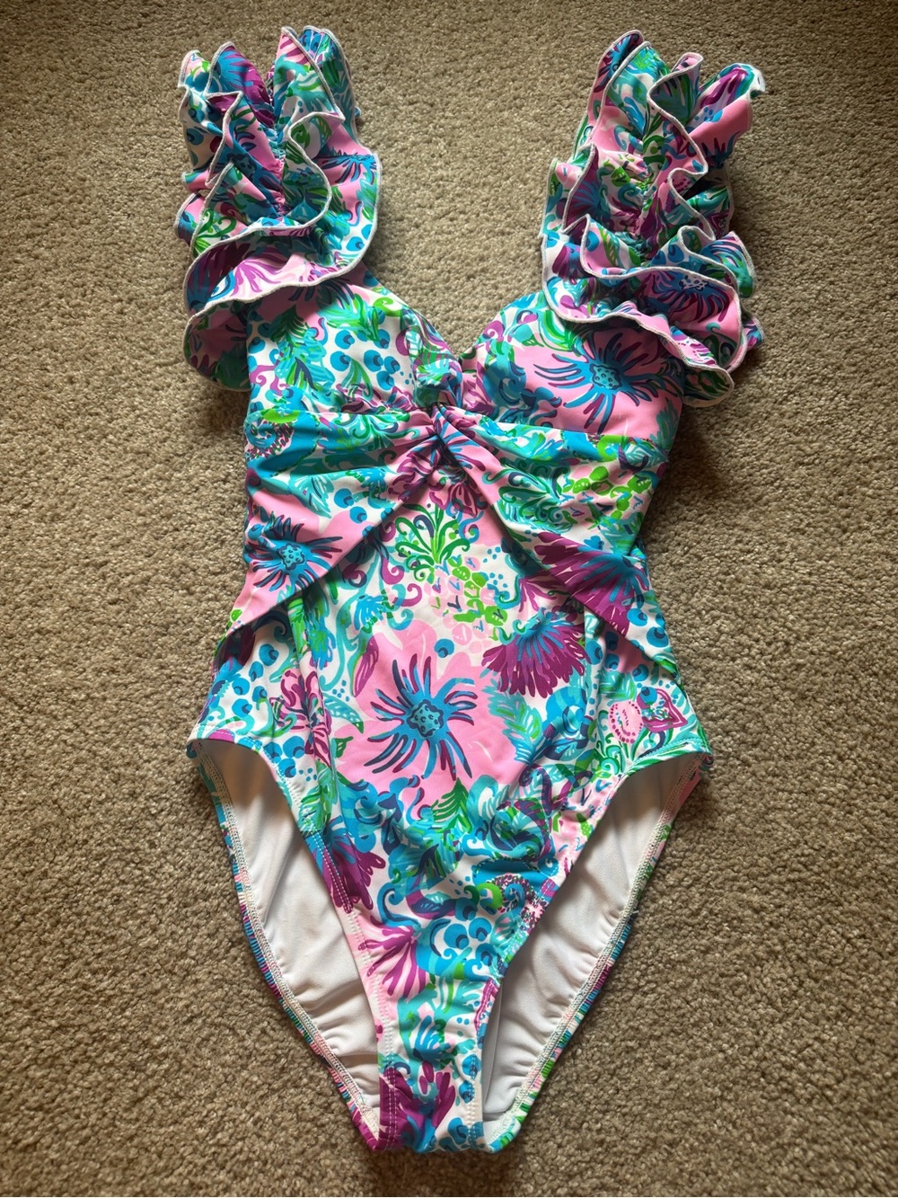 Lilly Pulitzer SAMPLE swimsuit one piece ruffles size 4